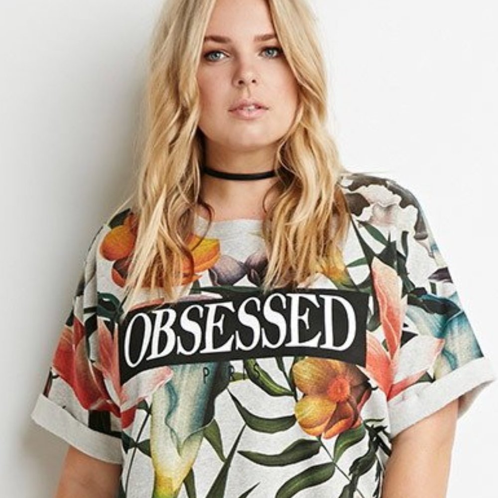NWT Forever21 Obsessed Floral Sweatshirt - Medium
